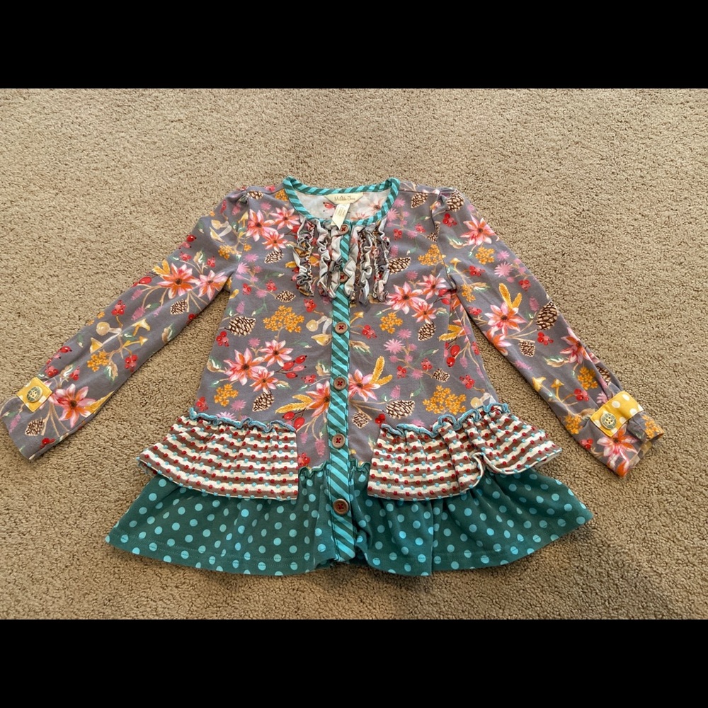 Matilda Jane Far Far Away Ruffle Pinecone shirt 4